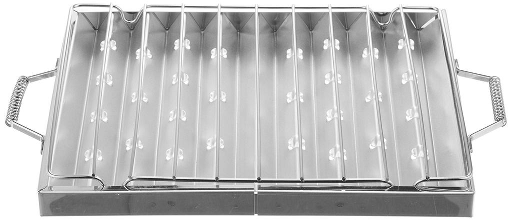 Kanda Grill Stainless Made in Two Frying Grilled Great for Grilling 109058 Pan, Steel, Japan, Tsubame-Sanjo, Hands, Pan, Fish, Eel, Silver,