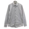 Made In Italy Striped Pattern Long Sleeve Cotton Shirt 40 Gray Men's Used