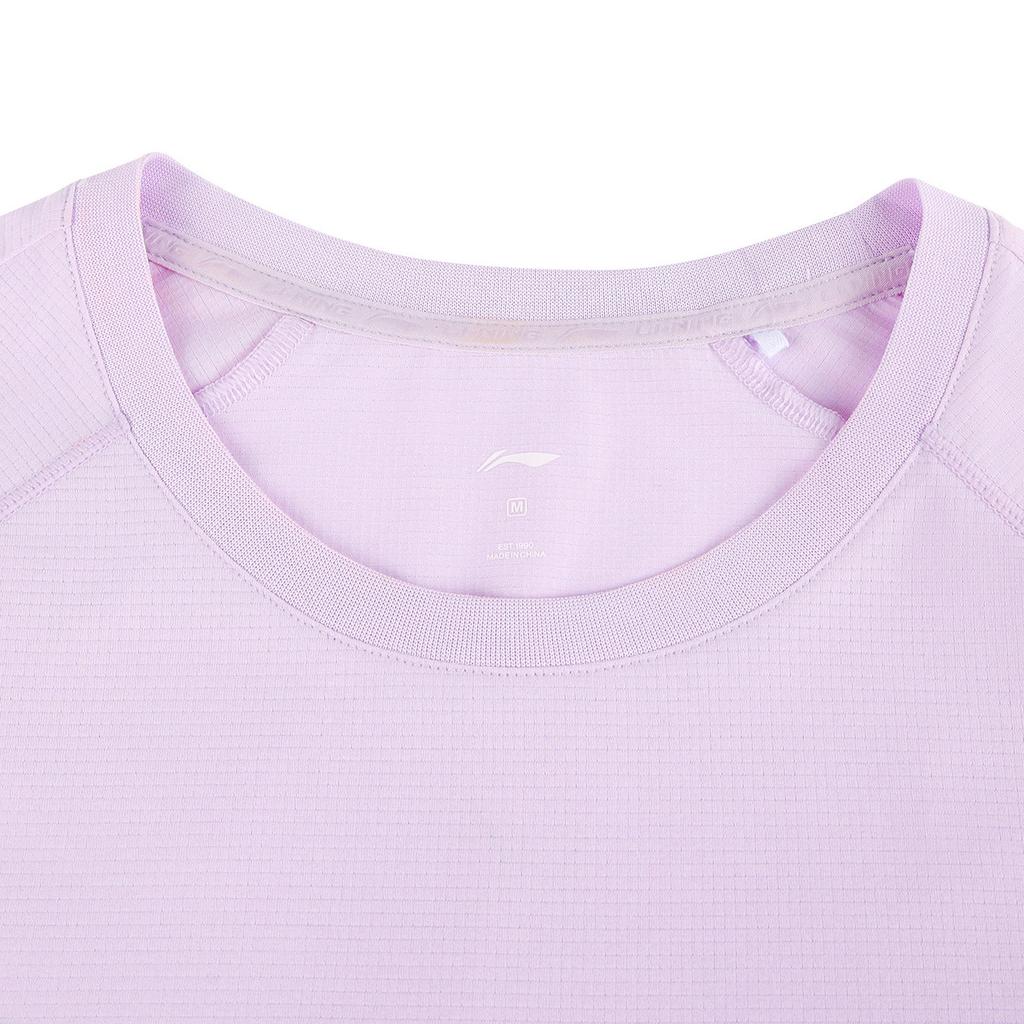 Li-Ning Fashionable Breathable Short Sleeve Sports Leisure T-Shirt Women tops Cool-Purple ATSW414-12