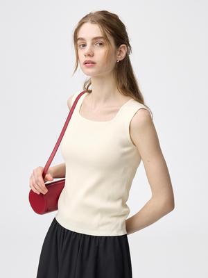 Rib Knit Square Neck Tank Top
