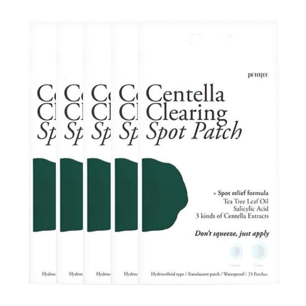 Petitfee Centella Clearing Spot Patch Защитное покрытие-патч от прыщей для чистой кожи 1 г x 5 шт.