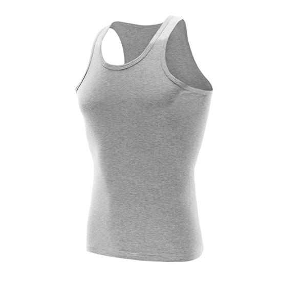 

Men Vest O-neck Sleeveless Slim Fit Tank Tops Soft Breathable Layering Tops Seamless Feel Basic Vest Daily Wear L сірий
