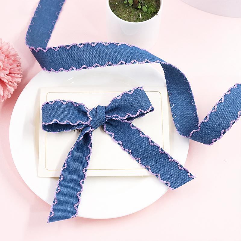 2m Denim Bordas Limpas DIY Fita Fácil de Cortar Tecido Vintage Acessórios Resistentes Flexível com Gancho Durável