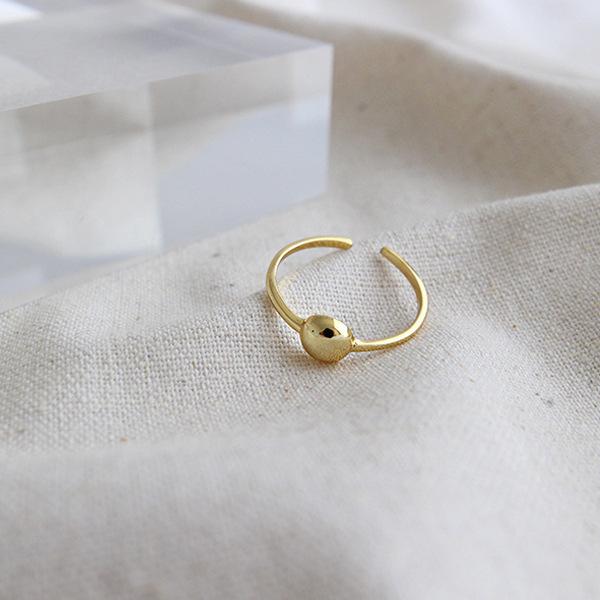 

Черное овальное открытое кольцо с серебряным покрытием S925 - Женская хип-хоп панк мода, Штабелируемый аксессуар на указательный палец Adjustable