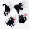 7Pcs Cute Cartoon Cat Pp Clip Acrylic Double-Sided High-Definition Pattern Paper Clip Stationery Supplies