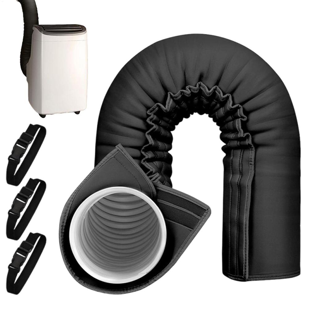 Air Conditioner Hose Cover Wrap Portable AC Hose Insulation Sleeve Foldable Washable Duct Vent Accessories with Adjustable Strap