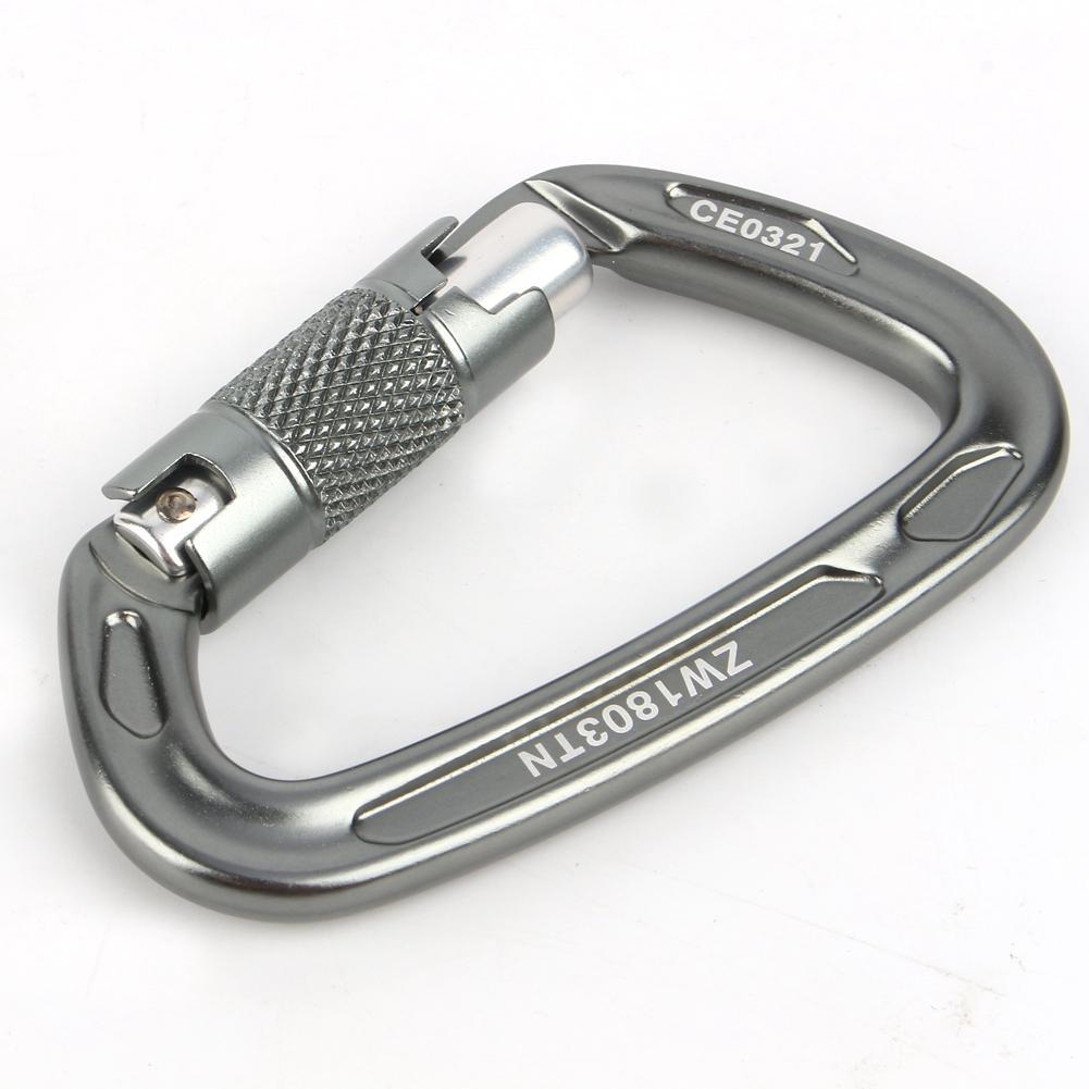 Aluminium Alloy 25KN Safety Rescue Carabiner D Buckle for Outdoor Rock Climbing