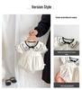 Embroidered Summer Romper with Turn-Down Collar and Bow for Newborn Girls