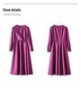 French Chic Light Luxury Waist-Slimming Dress - Imitation Silk Wool with Diamond Detail