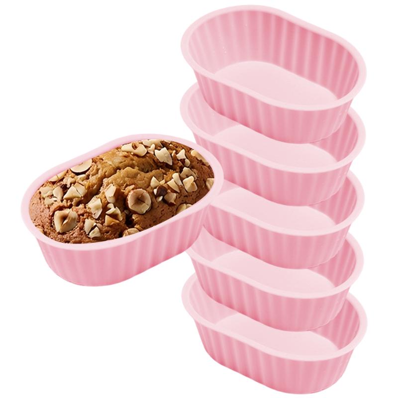 

6Pcs Silicone Cake Mold Oval Shape Muffin Cupcake Baking Molds Home Kitchen Bakeware Baking Cups Bpa Free Kitchen Gadgets A3