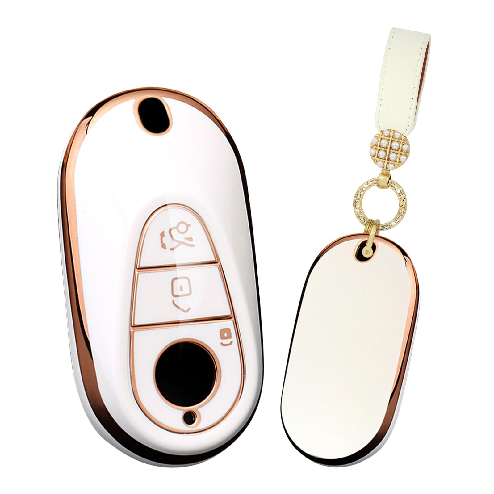[TECART] Mercedes Key Case Key Cover Mercedes Key Chain Benz белый