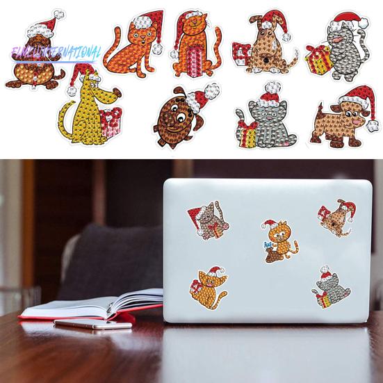 1 Set Diamant-Malerei-Aufkleber, DIY-Weihnachtsaufkleber-Set, lichtbeständiger Strass-Aufkleber für Kinder und Erwachsene