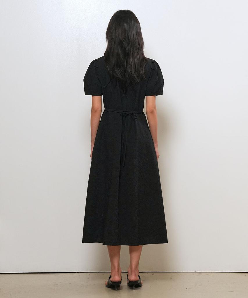 General Idea V-Neck Puff Long Dress [Black] / Wbe2L15510