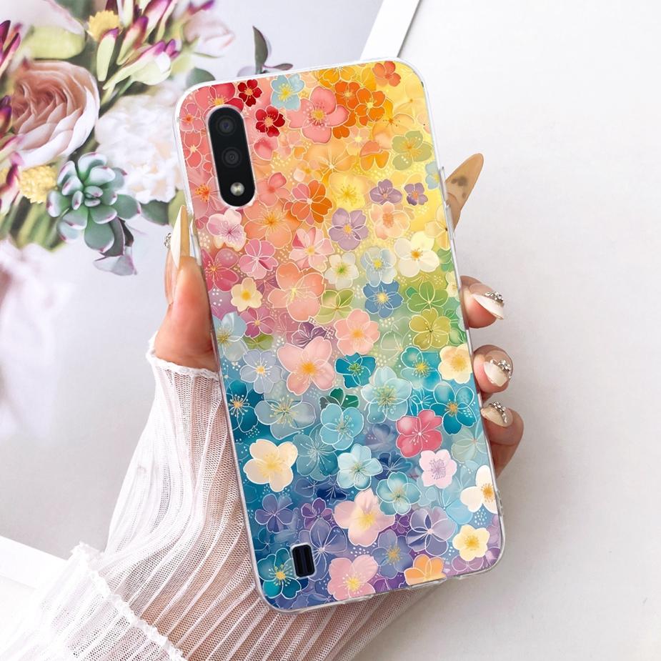 For Samsung Galaxy A01 Case SM-A015F New Luxury Painted Cover Soft Slim Phone Case For Samsung A01 M 01 Galaxy M01 Fundas Bumper