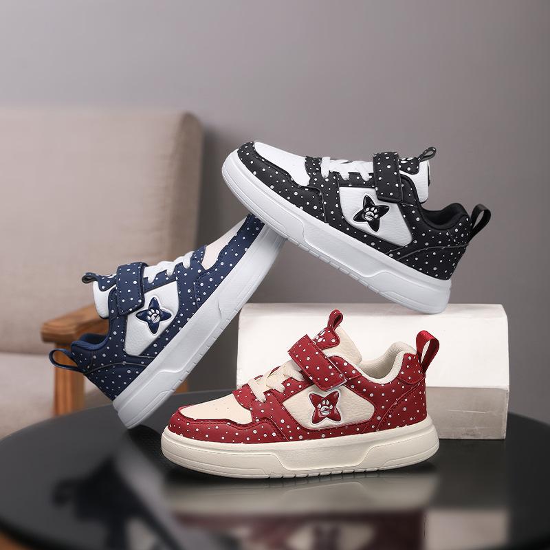 Boys Leather Fashion Casual Board Shoes Big and Middle School Children Girls Students Campus Lightweight Fashion Casual Board Shoes