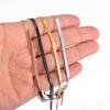 Bracciale a maglia piatta serpente in acciaio inossidabile larghezza 3 mm per donne ragazze catena a maglia spina di pesce regolabile 4 colori