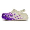 Crocs Crush Clog 811 Manufacturing Condensation Scene Special Shoe Box Ink Splash Hole Shoes Unisex Bone White Purple