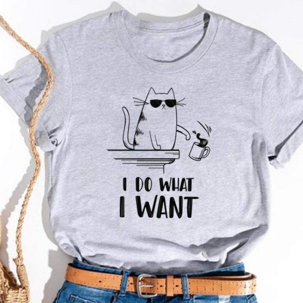 Print Print T-shirt Basic Summer  Women's Fashion Crew-neck Trend Ins All-match