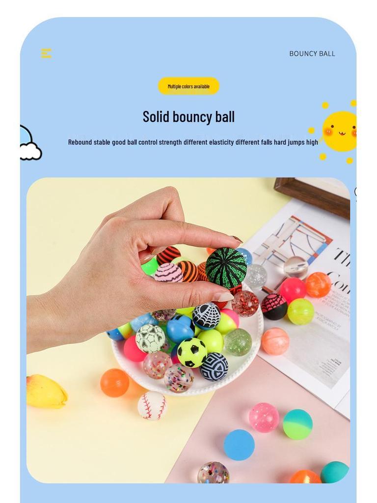 No. 32 Assorted Rubber Bouncy Balls - 100-Piece Toy Set