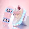 New LED Light Up Roller Skates Kids Unisex Rechargeable Dual Wheel Detachable Teenager Entertainment Casual Inline Skates