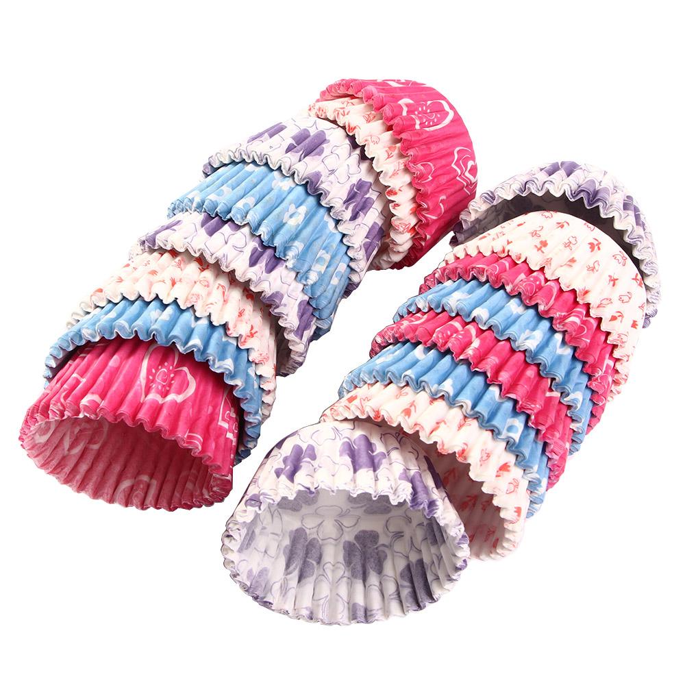 

100 шт. случайных цветов бумажные стаканчики для кексов, яичных тартов, кексов, булочек, формочки для выпечки, бумажный чехол, упаковка для свадьбы, дня рождения