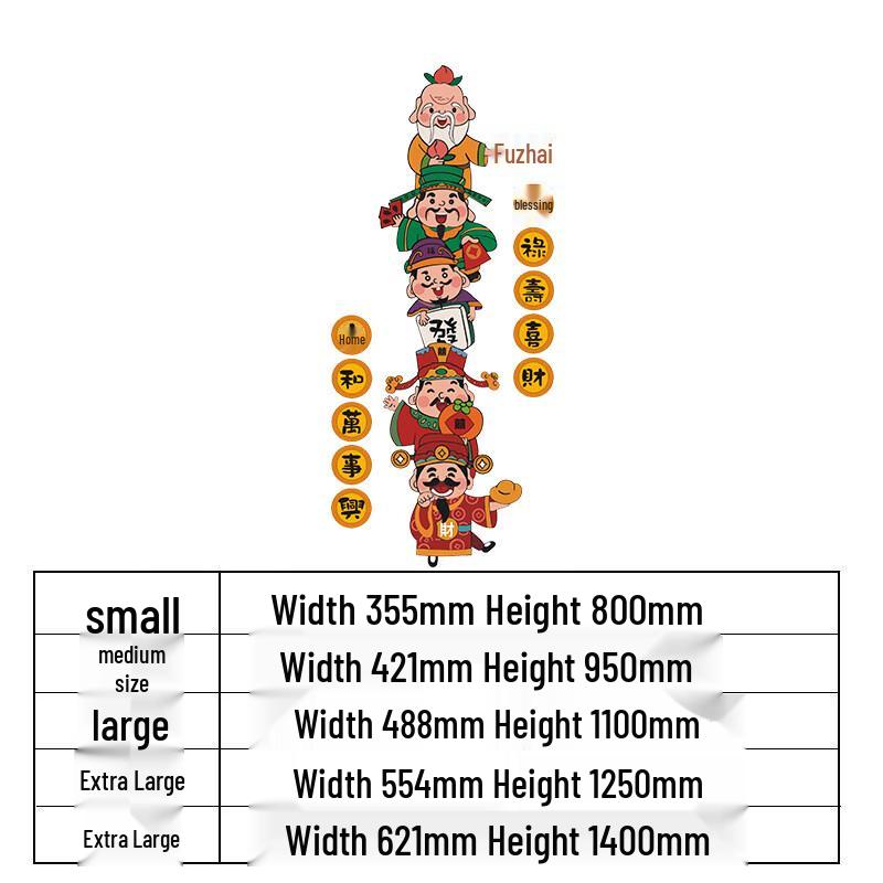Handun Fuzhai Five Blessings PVC Wall Art