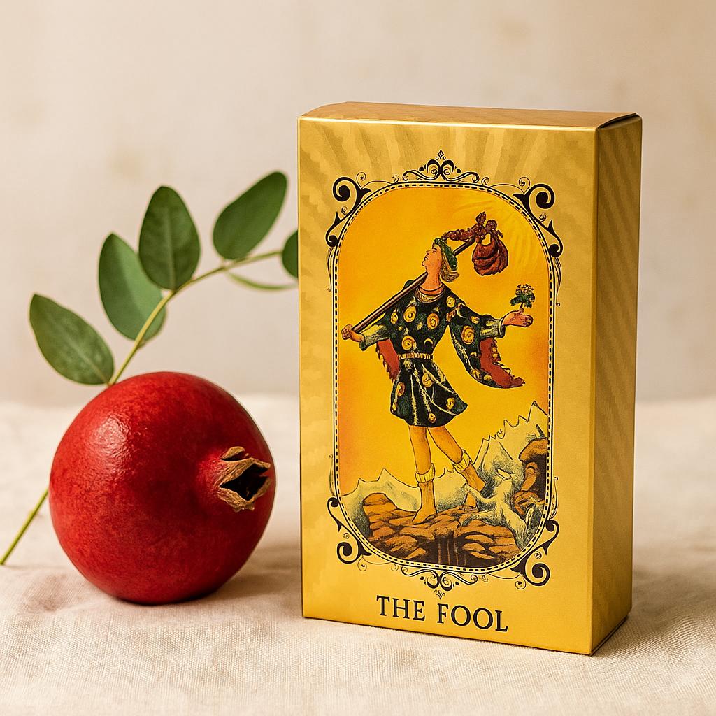 Blue-Gold Foil Rider-Waite 78-Card Tarot Deck with Guidebook