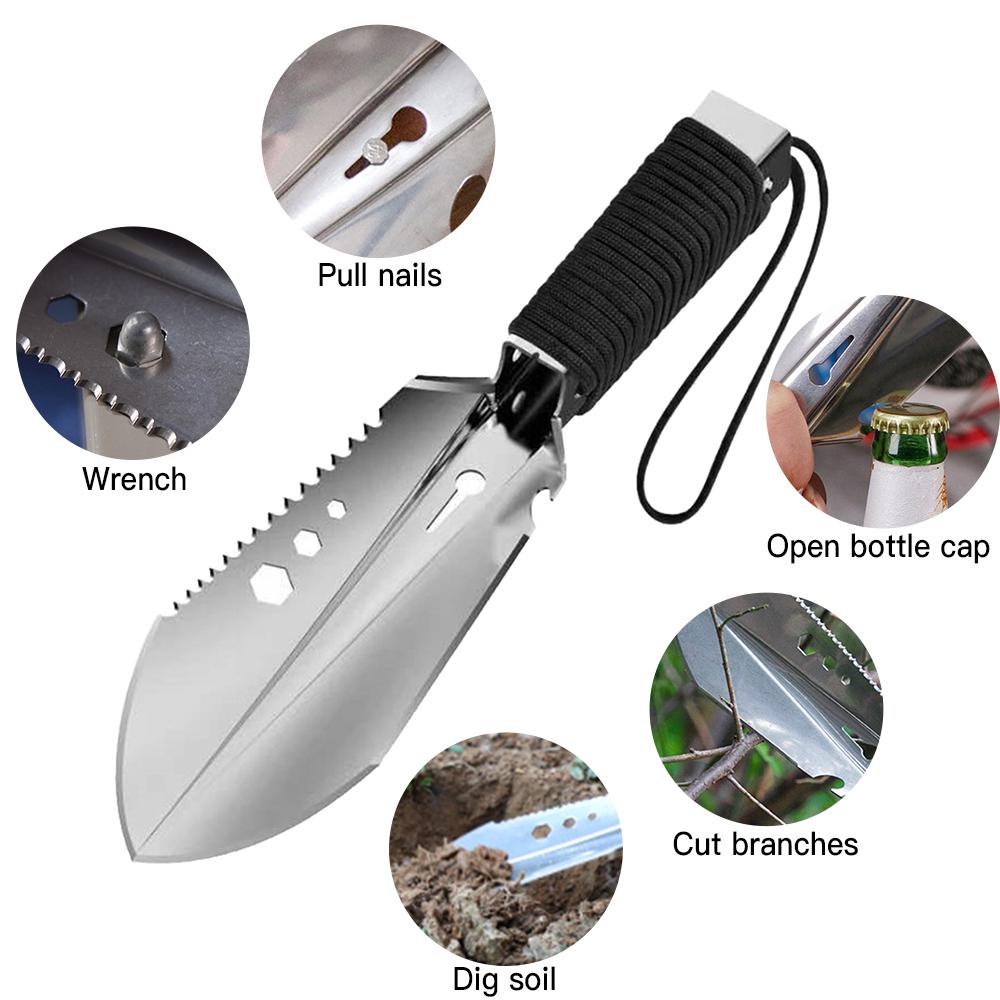 8-in-1 Multi-Tool Camping-Schaufel Outdoor Tragbare Handschaufel mit Aufbewahrungstasche zum Wandern