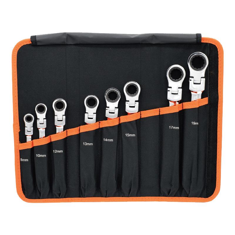 AIWEIBOER 8-Pc Mirror Finish Ratcheting Wrench Set 356108