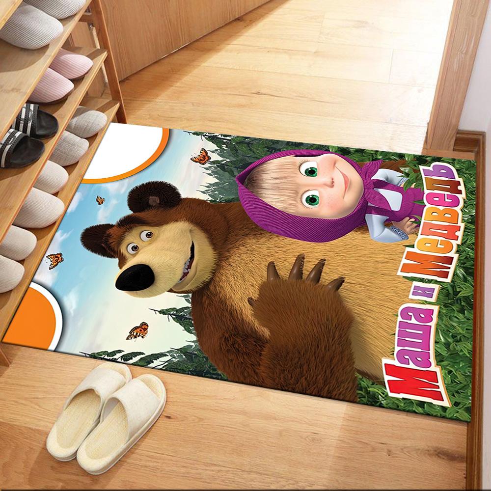 Masha Bear Area Rug Design for Game Room Dormitory Outdoor Hallway Antislip Carpet Anime Office Decor Birthday/Christmas Gift