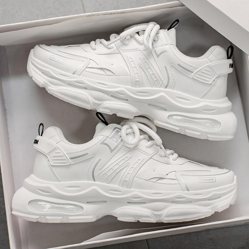 Summer men's shoes new breathable shoes men's trend versatile thick-soled heightening sports shoes casual black dad trendy shoes