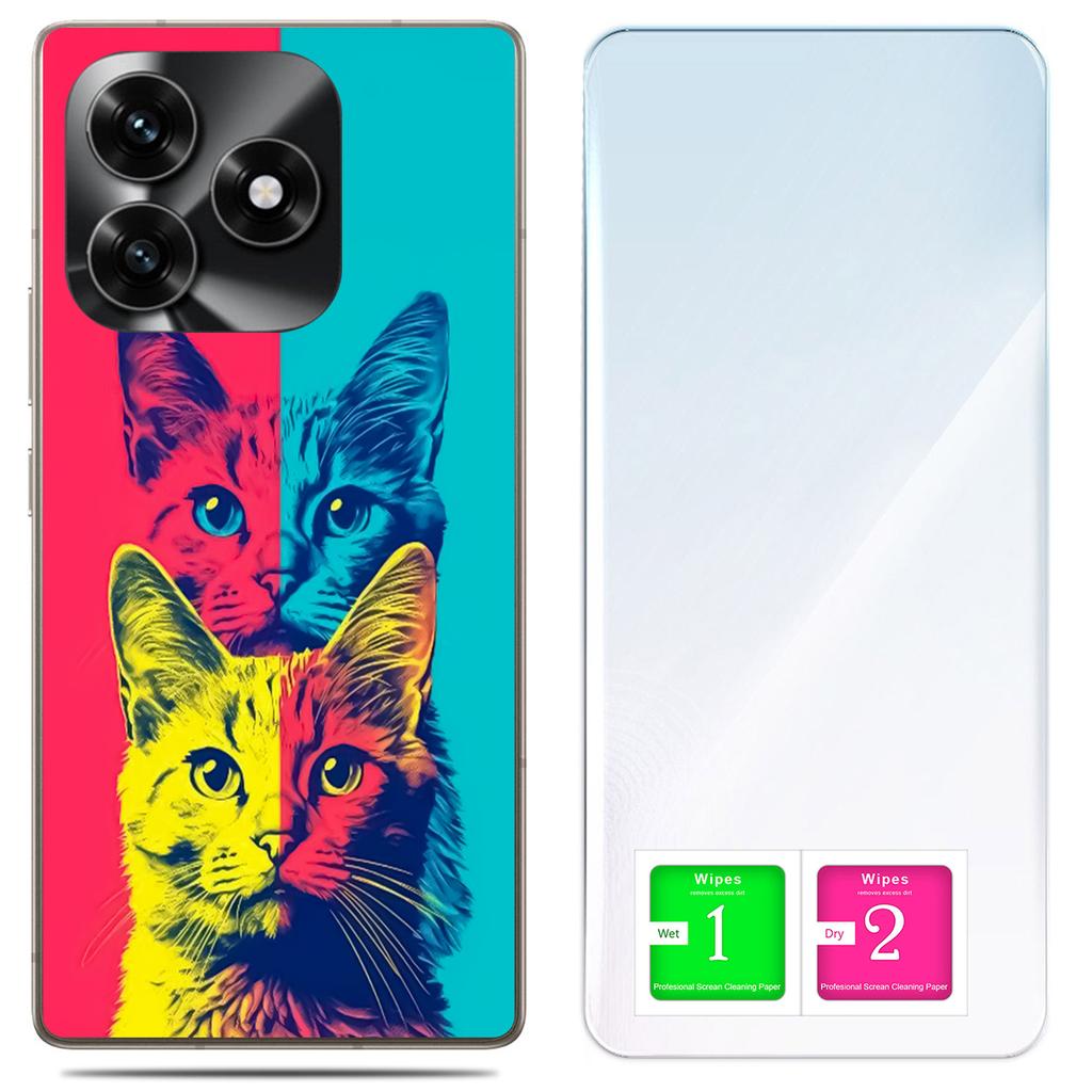 Etui Do Honor X5C Plus / X5C 4G Obudowa Foto Case Plecki Kotki + Szkło 9H