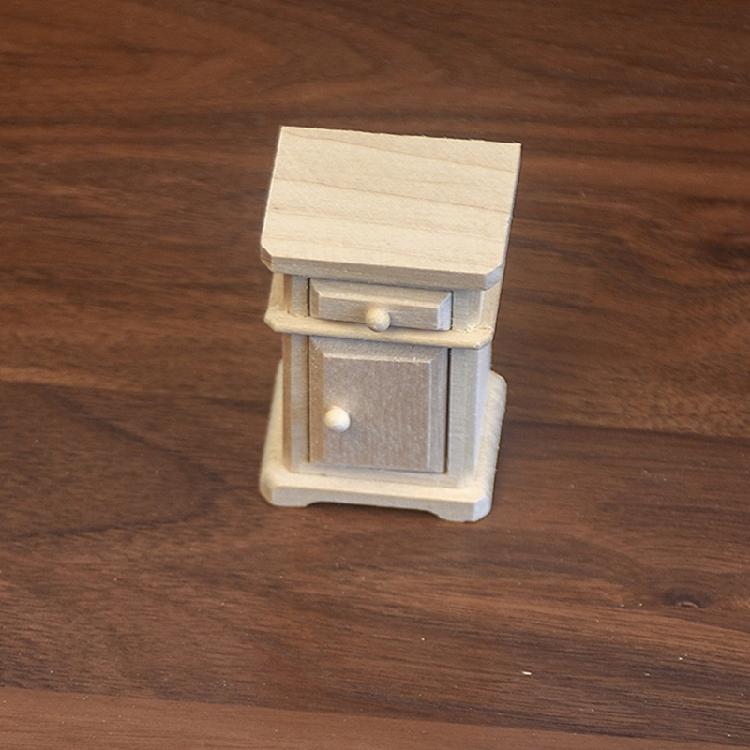Miniature Dollhouses Display Bedstand Accessory 1/12 Scale, Realistic Zakka Wood Bedstand Dollhouses Miniature