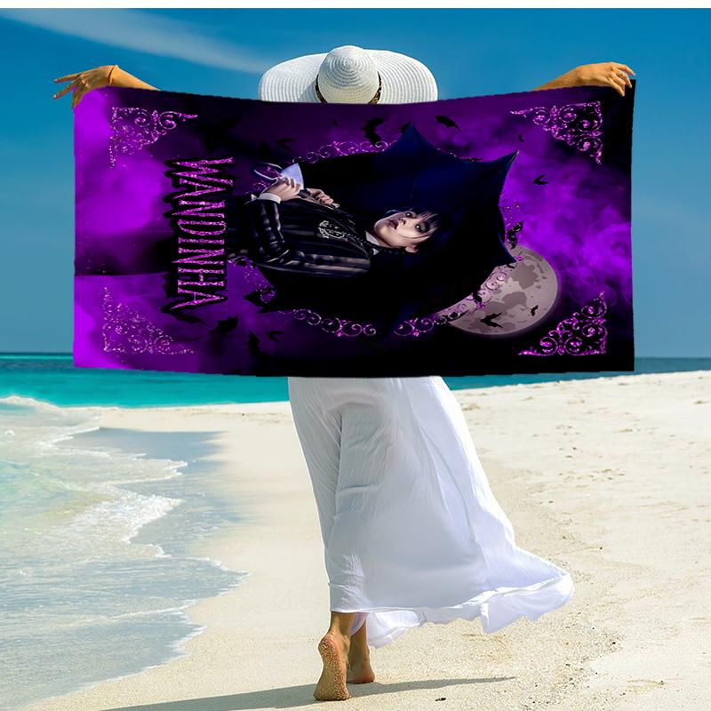 Mittwoch Gothic Strandtuch, Superweiche Mikrofaser, Geschenk für Sie/Ihn, Geburtstag, für Pool, Strand, Reisen, Heimdeko Fanartikel