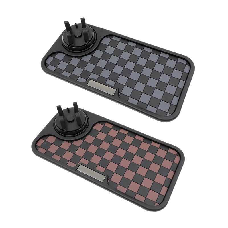 2 in 1 Dashboard Anti Slip Mat with Phone Mount 360-Degree Rotation Car Phone Holder PVC Non-Slip Key Storage Mat for Car