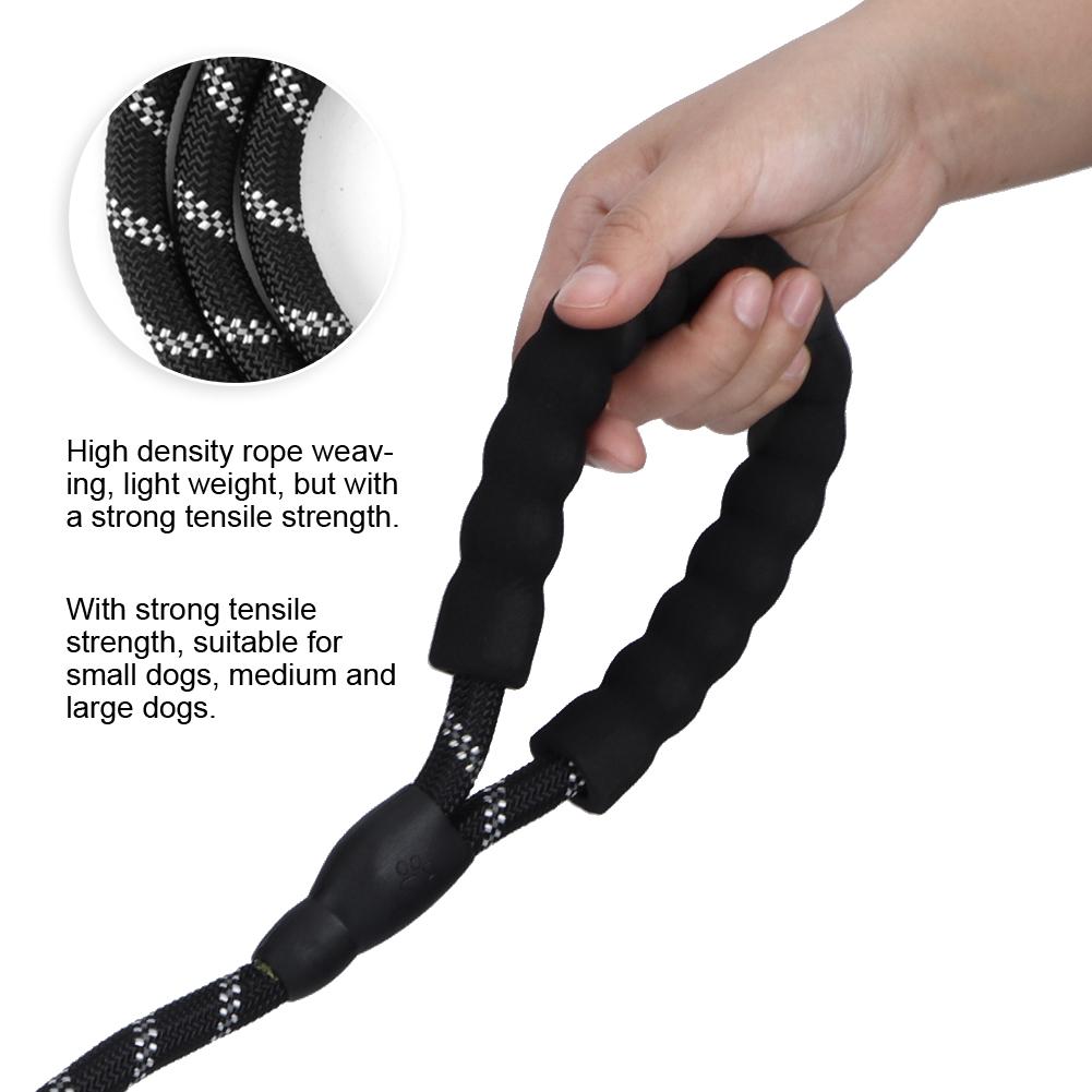 Pet Pulling Leash Nylon Reflective Dog Chain Safety Rope for Puppy Medium Large Dogs Running Walking Training