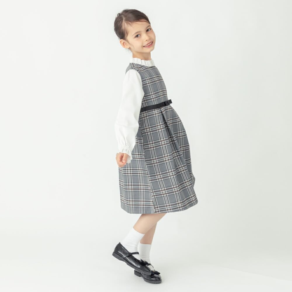 Ever Closet Formal Perfect for School Entrance and Size Gray Children's Clothing, Girls' Dress, Graduation, 90,