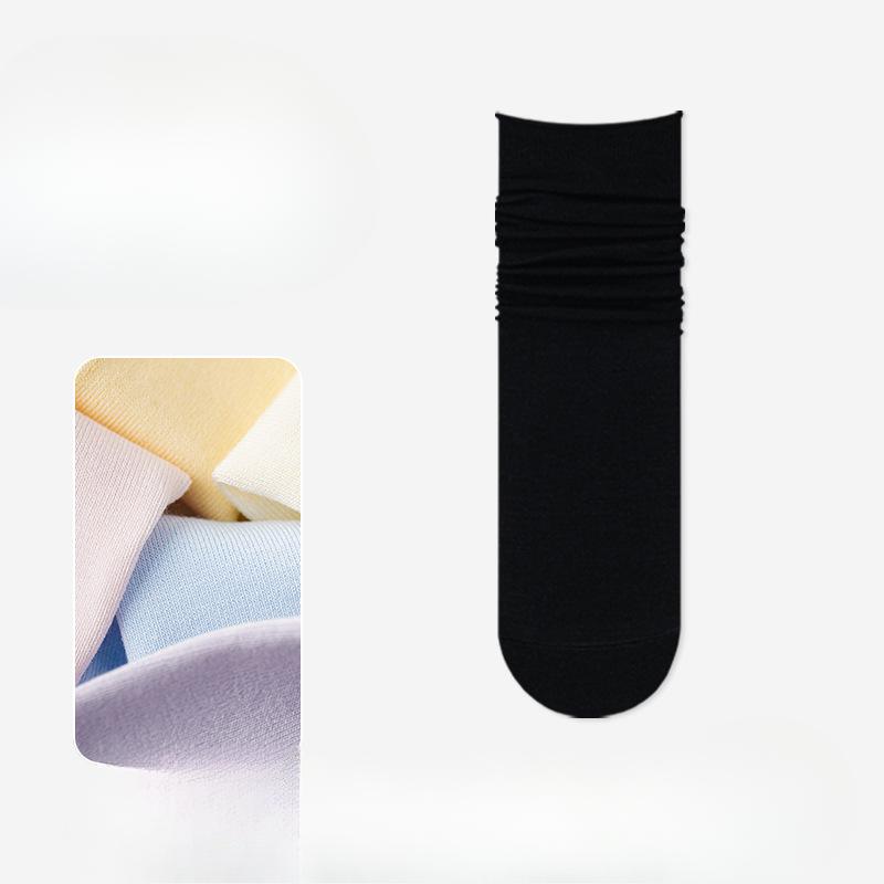 

Свернутые носки, Женские летние тонкие носки до середины икры, Простые белые махровые носки, Модальные бесшовные носки против скатывания, Длинные носки 1 pair