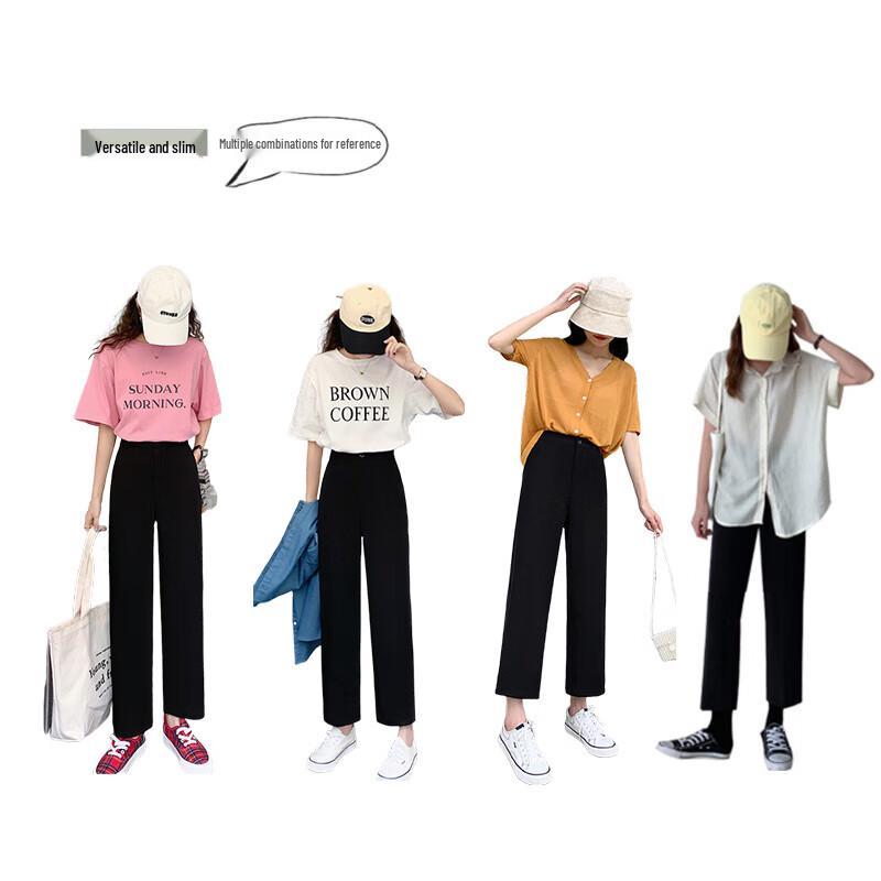 FitonTon Women's High-Waist Straight Leg Suit Pants