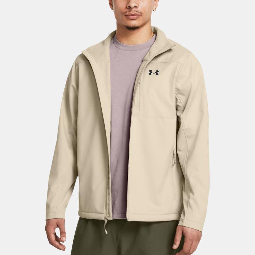 Under Armour Storm Cold Gear Infrared Loose Waterproof Windproof Breathable Stand Collar Pilot Jacket Men Jackets Khaki Black 1371586-290