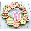 25x25cm Easter Garlands Accessorie Pendant Ornaments Decor Festive Bunny Colored Eggs for Window