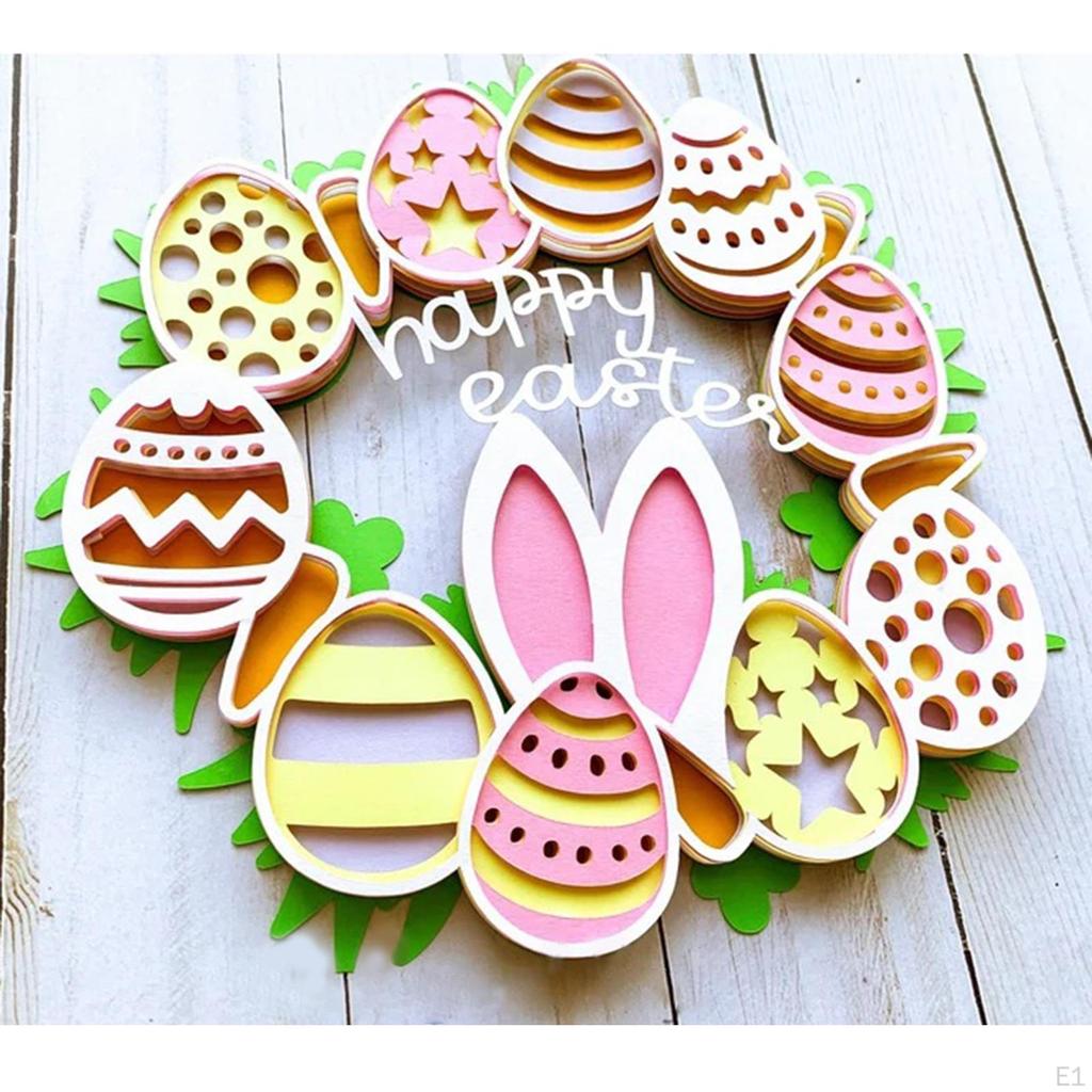25x25cm Easter Garlands Accessorie Pendant Ornaments Decor Festive Bunny Colored Eggs for Window