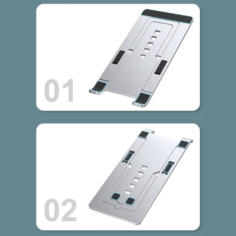 Adjustable Aluminum Folding Stand With Slip proof Silicone Pad For Smartphones Tablets 4-12Inch Easy Viewing