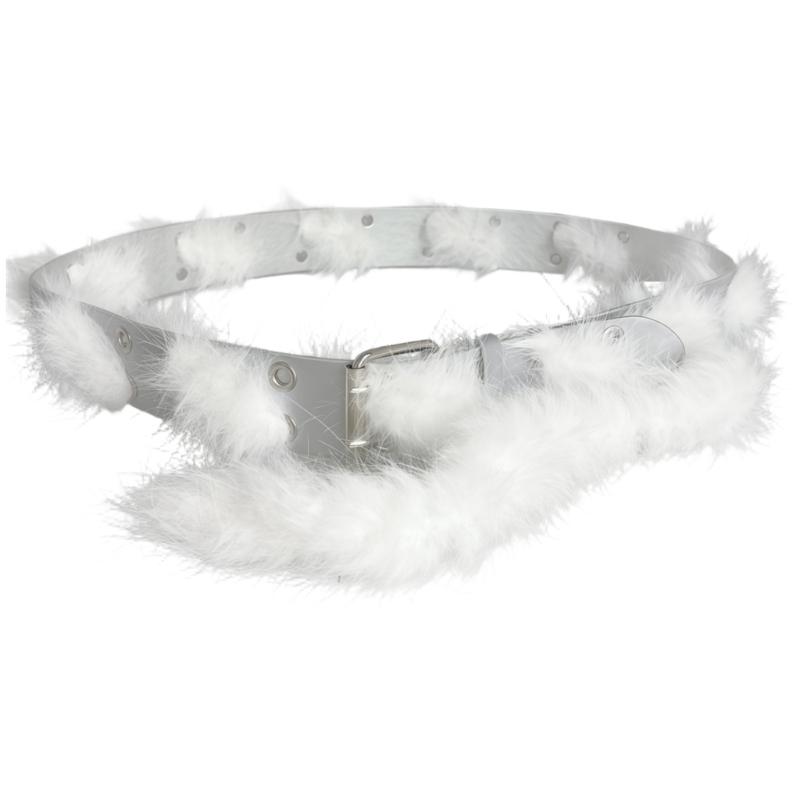 Меховой Плюшевый Пояс-Бандаж На Талию Уличный Стиль Для Женщин Модные Наряды Женский Пояс-Корсет 1