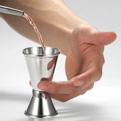 Getränkemaß aus Edelstahl, 30/15 ml, für Cocktailbars, Pubs und Clubs, zum Messen von Spirituosen und anderen alkoholischen Getränken, Werkzeug