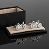 Silver Plated Bicycle Shaped Metal Cufflinks Men's French