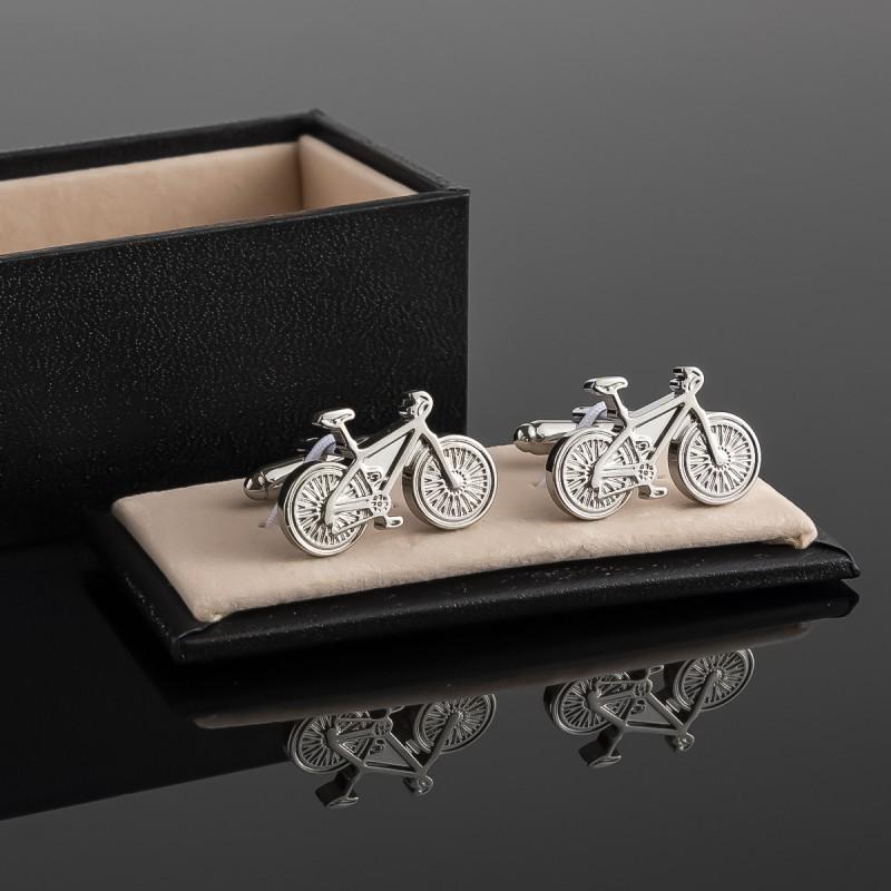 Silver Plated Bicycle Shaped Metal Cufflinks Men's French