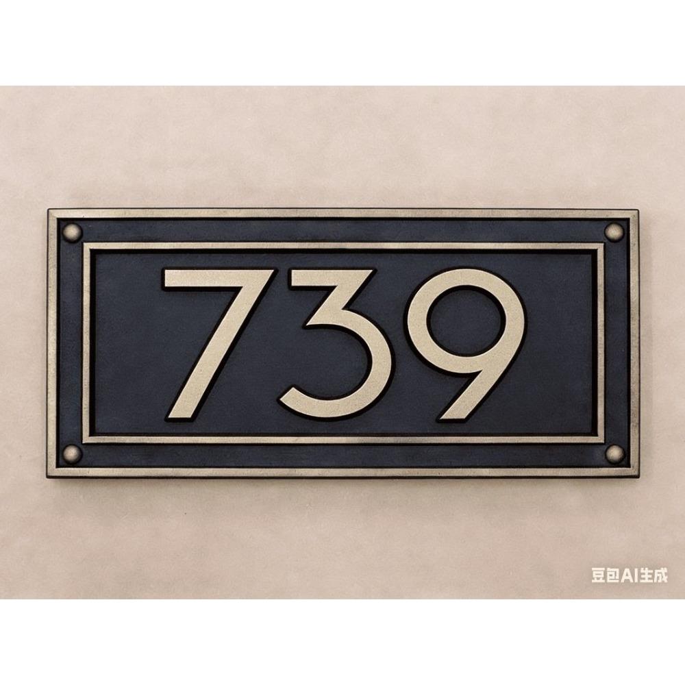 Retro Metal House Number Sign 20x30 cm for Door Wall Yard