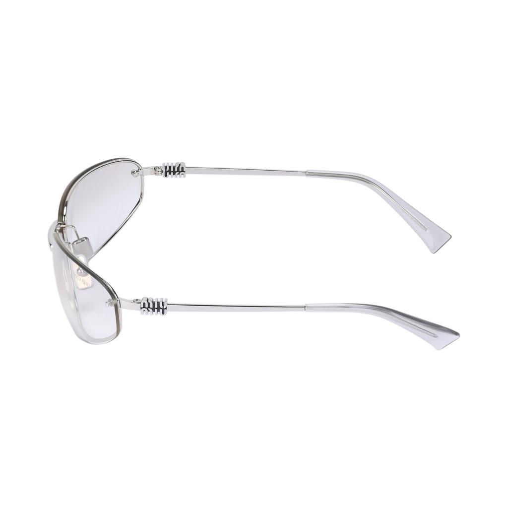 MIU MIU Occhiali da sole rettangolari in metallo con logo Occhiali da sole unisex Argento SMUA50_M1BC_F08H1_C_068