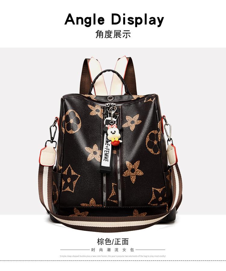 

Модный принтованный рюкзак для женщин, большая вместимость, ретро-рюкзак, многоцелевая повседневная дорожная сумка с отверстием для наушников